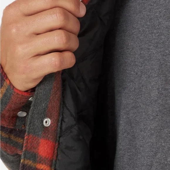 NWT Wrangler Flannel Shirt Jacket Quilted Lining Blaze Orange - Picture 4 of 5